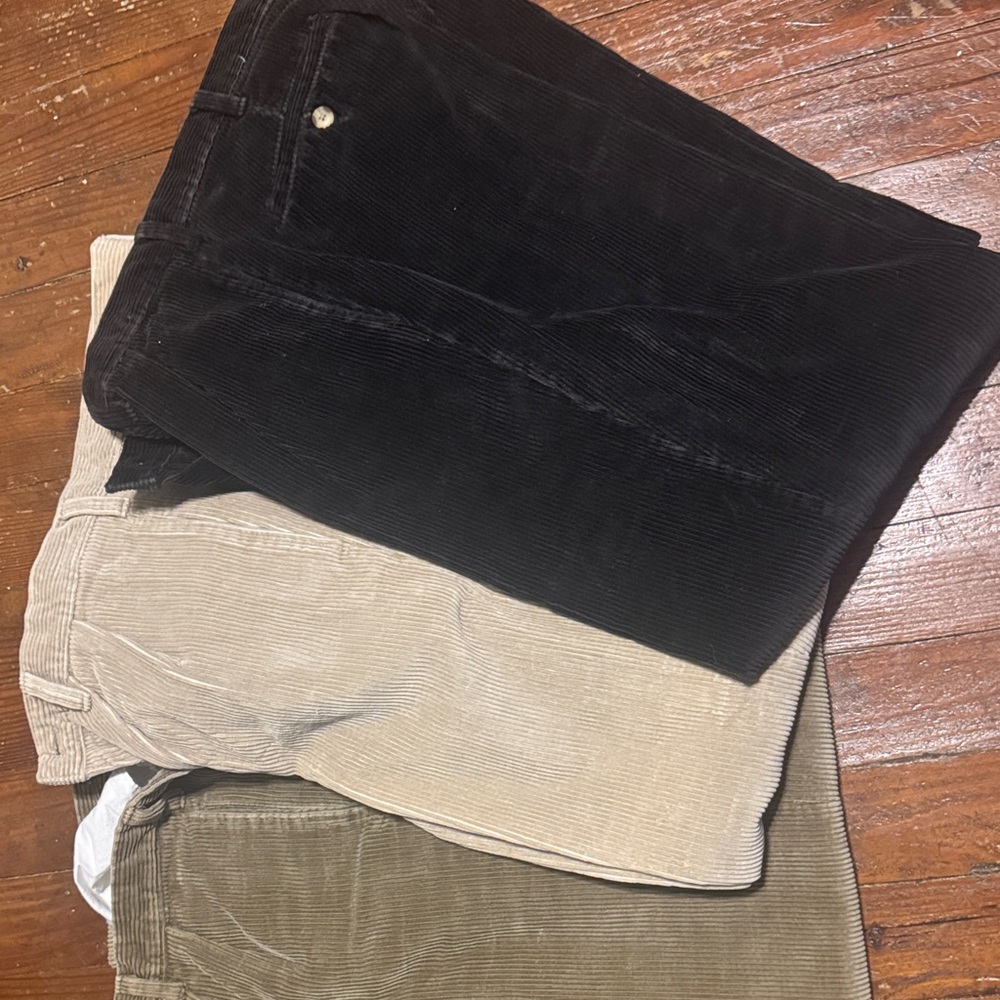 Men's Corduroy Jeans - Black, Beige, and Olive